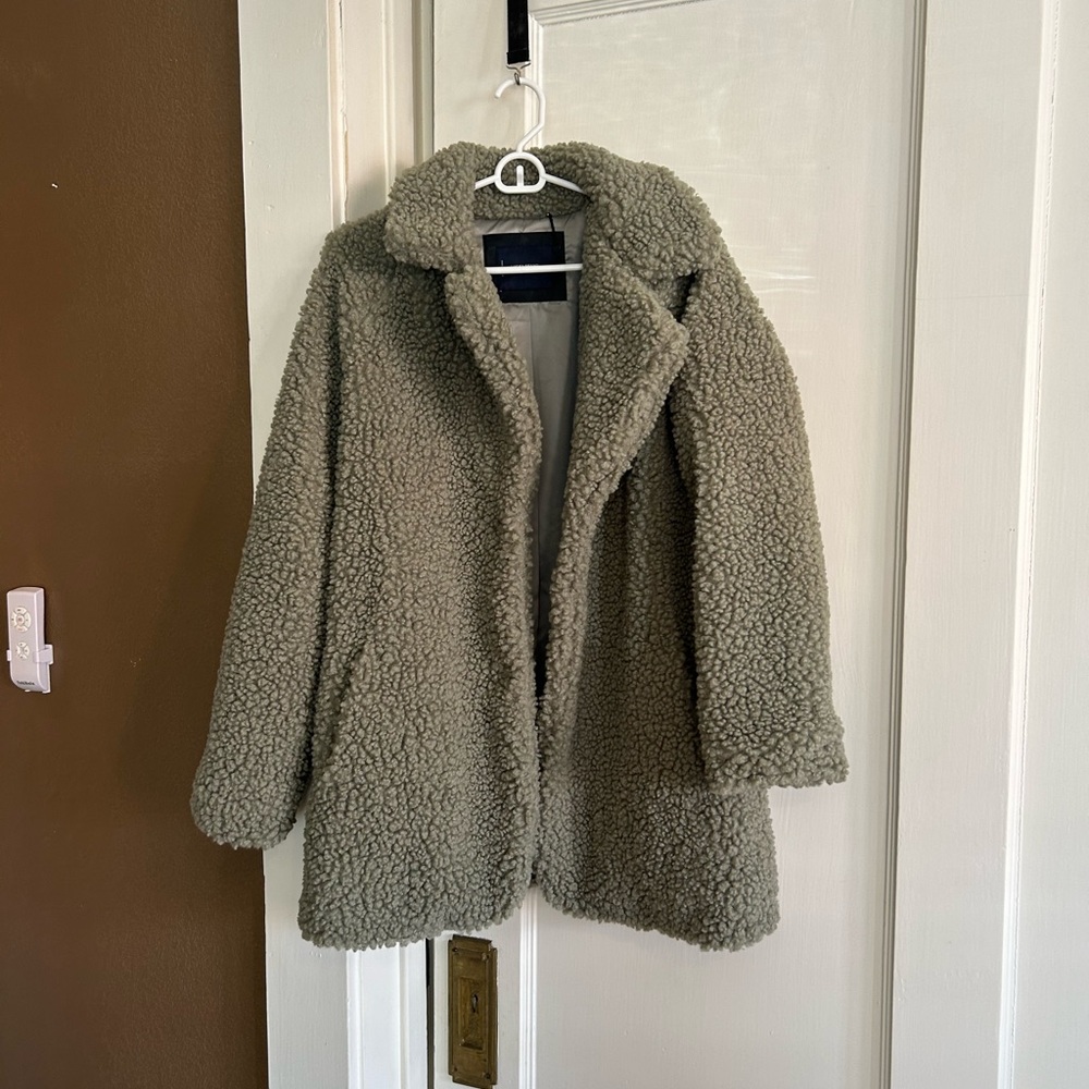 Lucky Brand Women's Olive Teddy Jacket